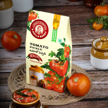 G Pulla Reddy Tomato Pickle Pouch - With Garlic - 400g