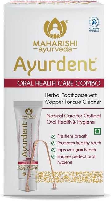 Maharishi Ayurveda Ayurdent Classic Toothpaste&Copper Tongue Cleaner Combo