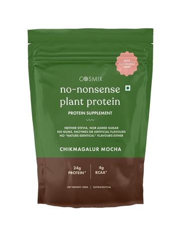 Cosmix No-Nonsense Plant Protein | 24g Protein/Serve | Chikmagalur Mocha - 500 G