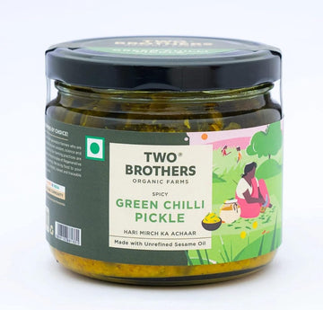 Two Brothers Organic Farms Spicy Green Chilly Pickle 300 -G