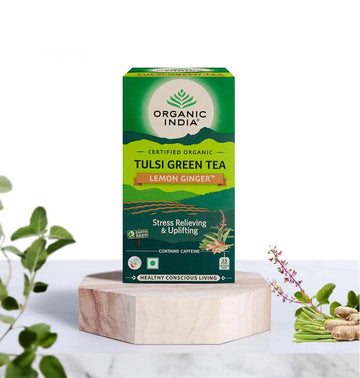 Organic India Tulsi Green Tea Lemon Ginger 25 bags