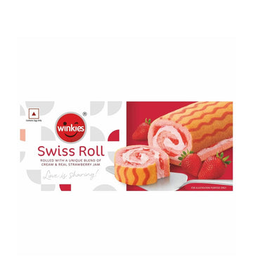 Winkies Swiss Roll - Cream and Real Strawberry Jam - 165 G