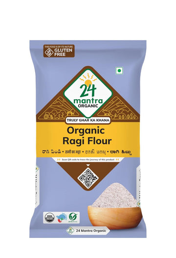 24 Mantra Organic Ragi Flour/Finger Millet/Nachni Flour - 500gms | Pack of 1