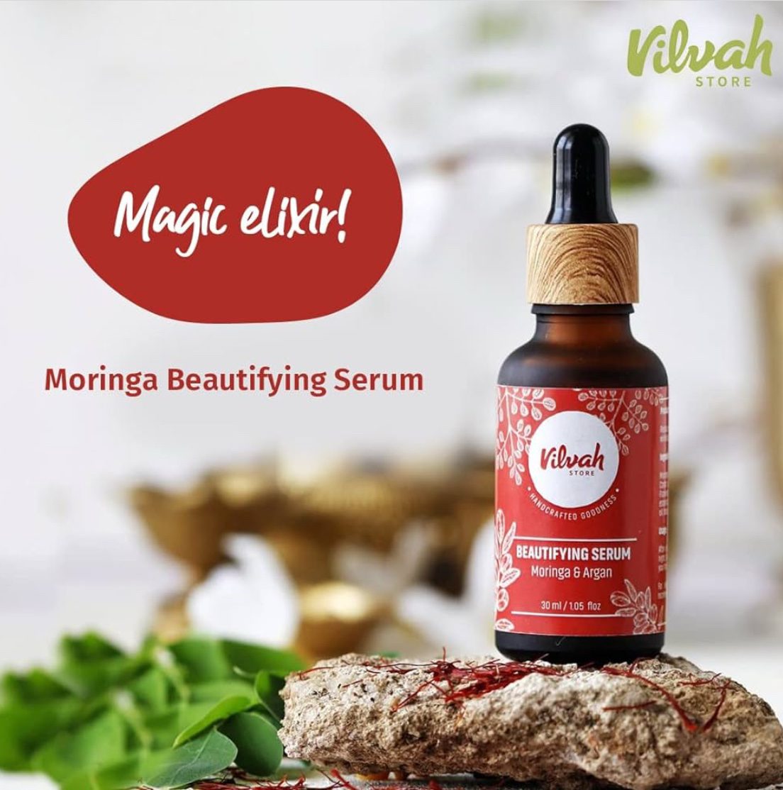 Vilvah Store Beautifying Serum (Moringa And Argan), 30ml