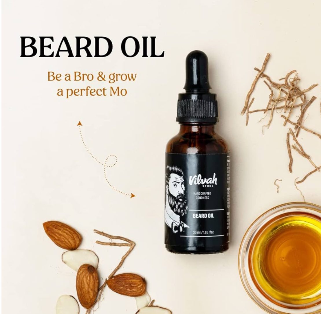 Vilvah Store Beard Oil For Men (Black, 1 Piece)