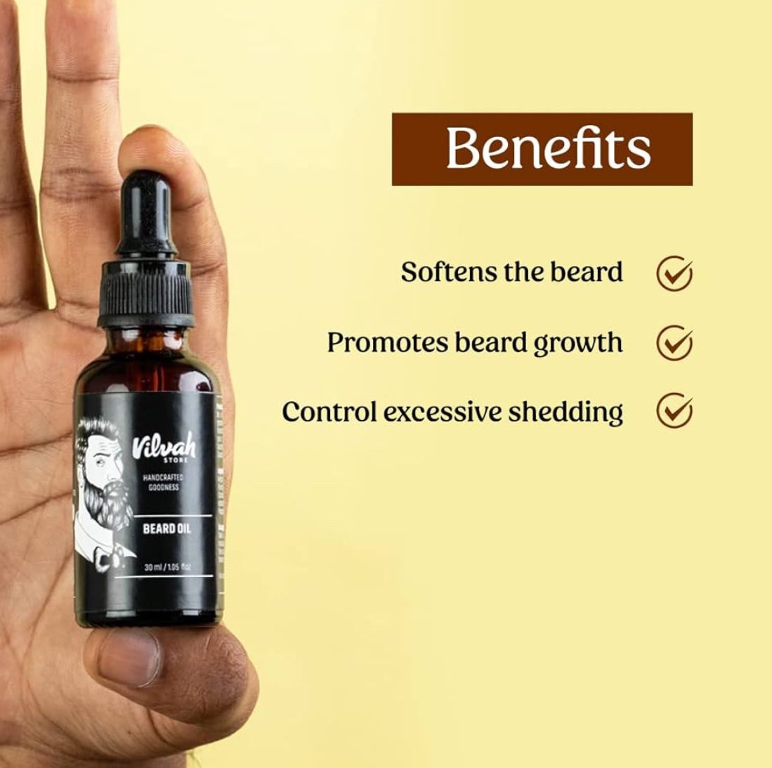 Vilvah Store Beard Oil For Men (Black, 1 Piece)