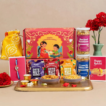 Gladful Dil ka Dhaaga Rakhi Gift Box for Brother – 9 Items
