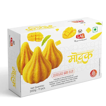LAL Sweets Mango Modak Indian Sweet, 200g x 2 Packs, Traditional Festival Dessert
