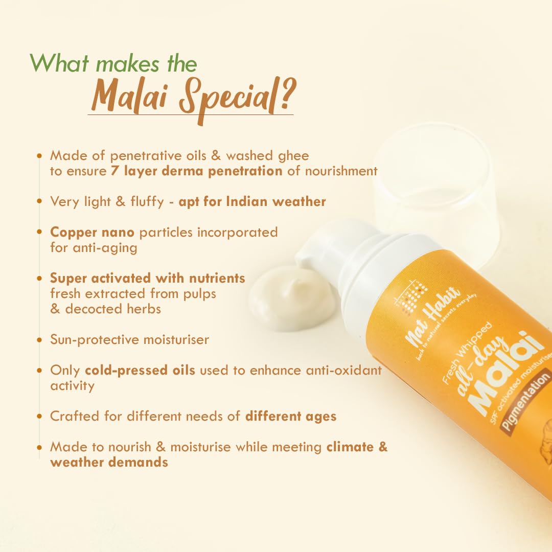 Nat Habit Turmeric Face Malai Cream - 30g
