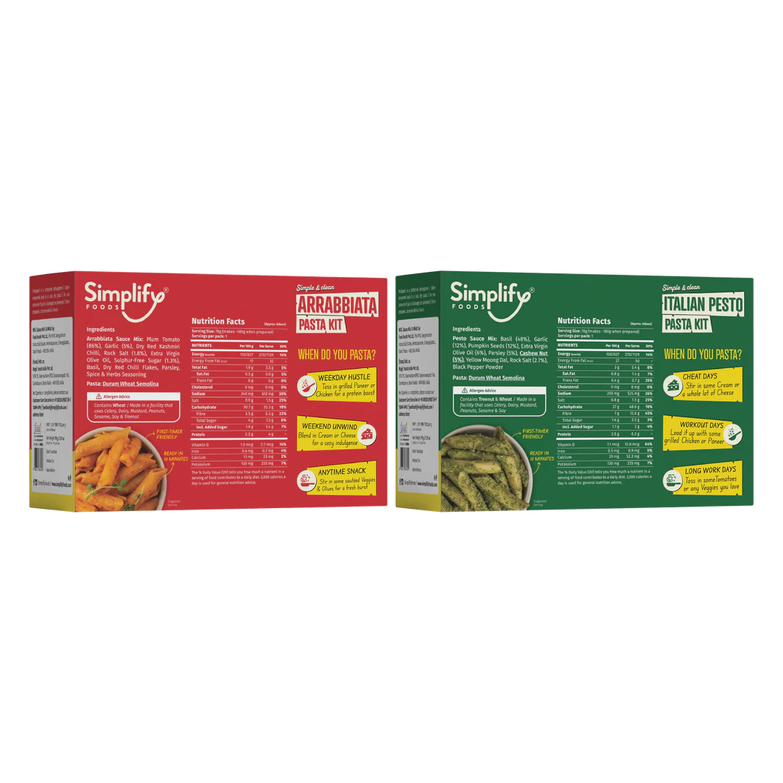 Pasta Dinner Packs | Arrabbiata & Pesto Pasta Kits 78 G each