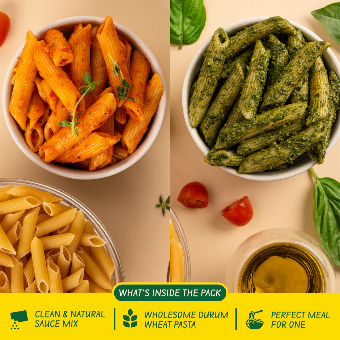 Pasta Dinner Packs | Arrabbiata & Pesto Pasta Kits 78 G each