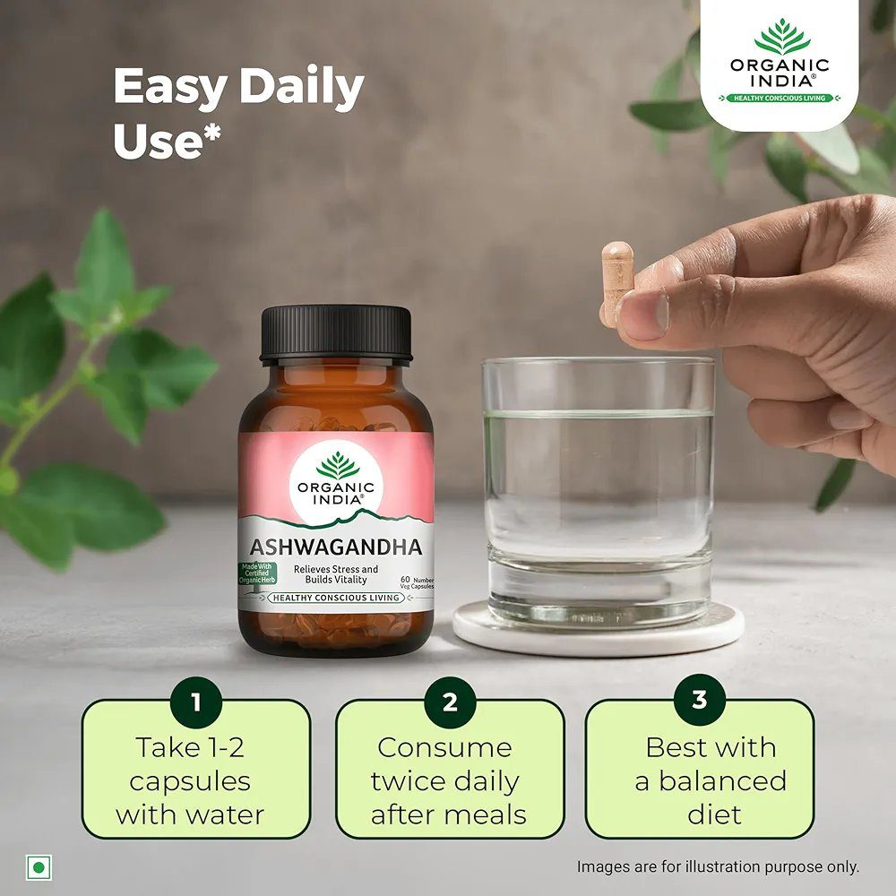 Organic India Pure Ashwagandha Root Capsules-60 capsules – My Indian Store