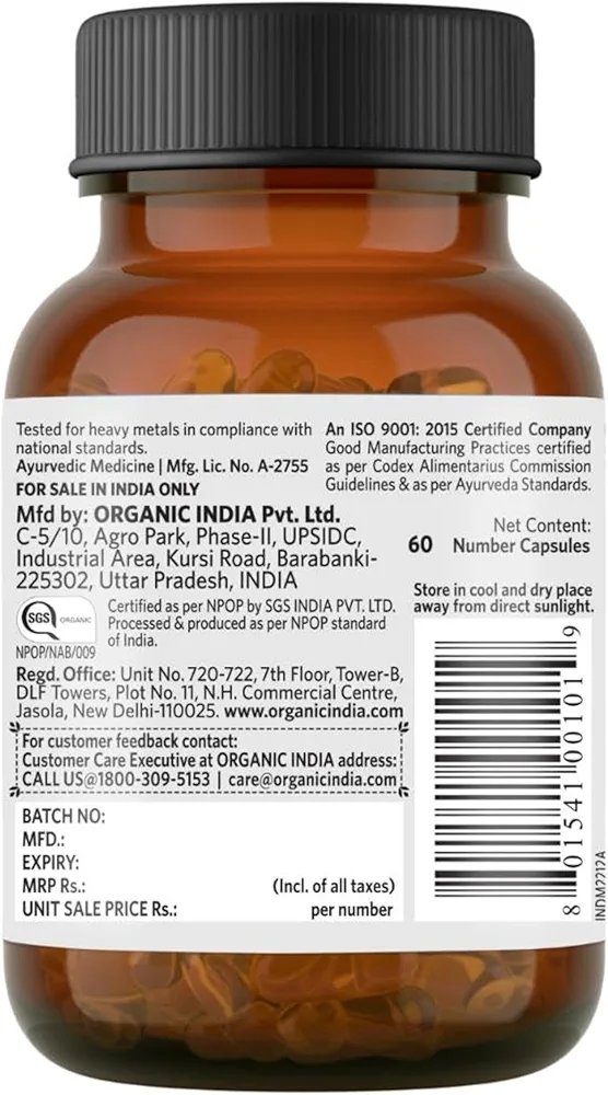 Organic India Pure Ashwagandha Root Capsules