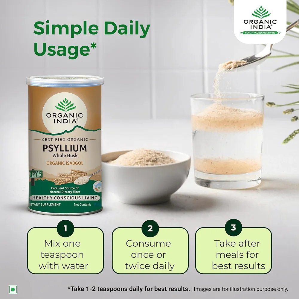 Organic India Isabgol Whole Psyllium Husk Powder - 100g