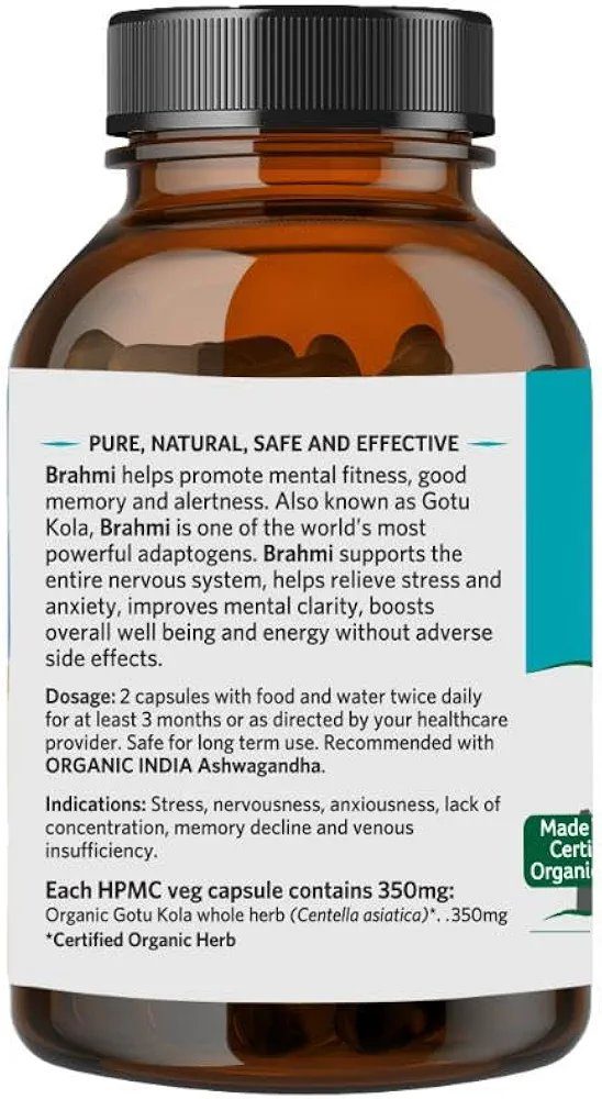 Organic India Brahmi - 60 Veg Capsules