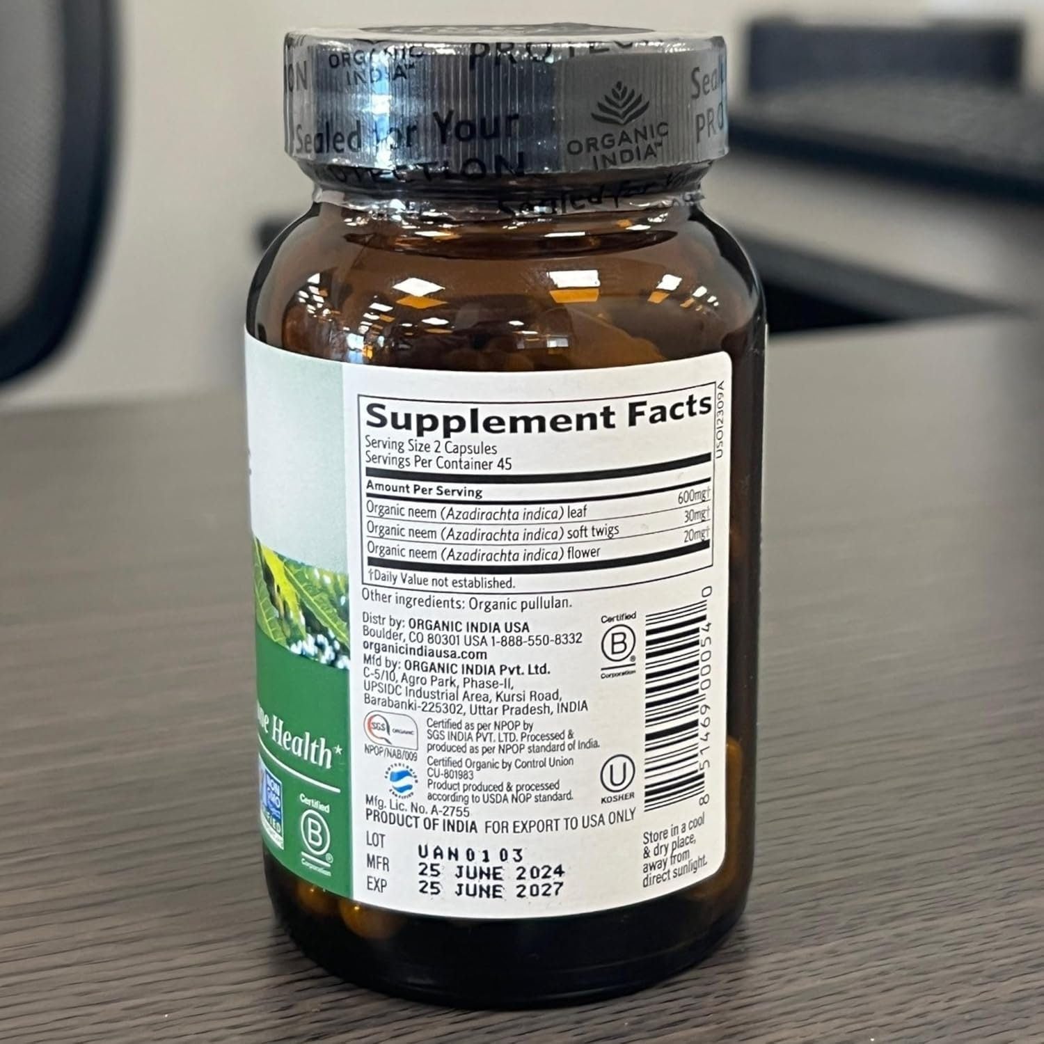 Organic India Neem Blood Purifier - 60 Veg Capsules