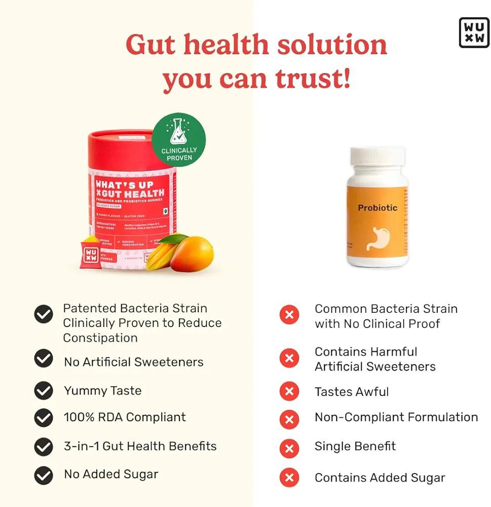 What's Up Wellness Gut Health Supplements Gummies- 30 pcs