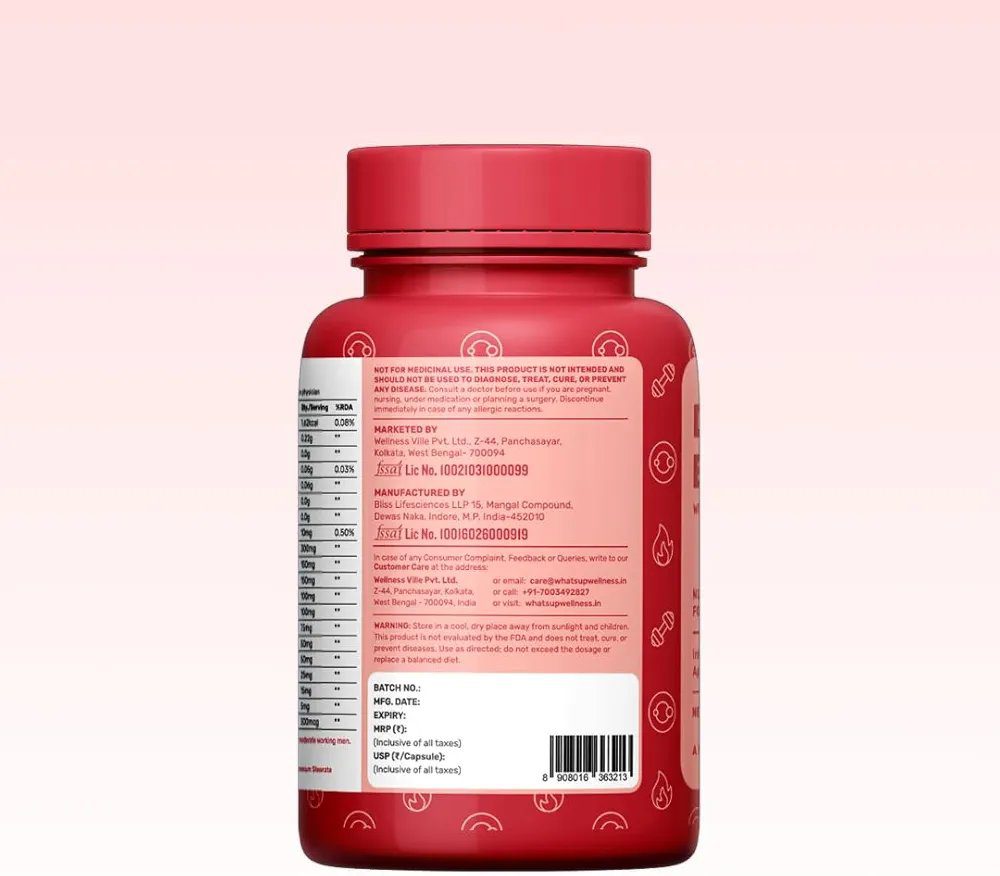 What's Up Wellness Daily Burner Capsules with CarbBliss® &amp; ACV - 30 Capsules
