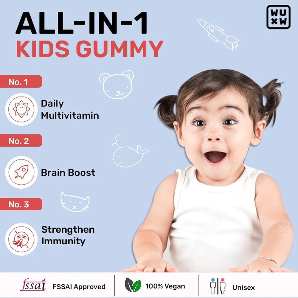 What's Up Wellness Multivitamin Gummies For Kids  –30 Days Pack (Age 5 –17 Years)