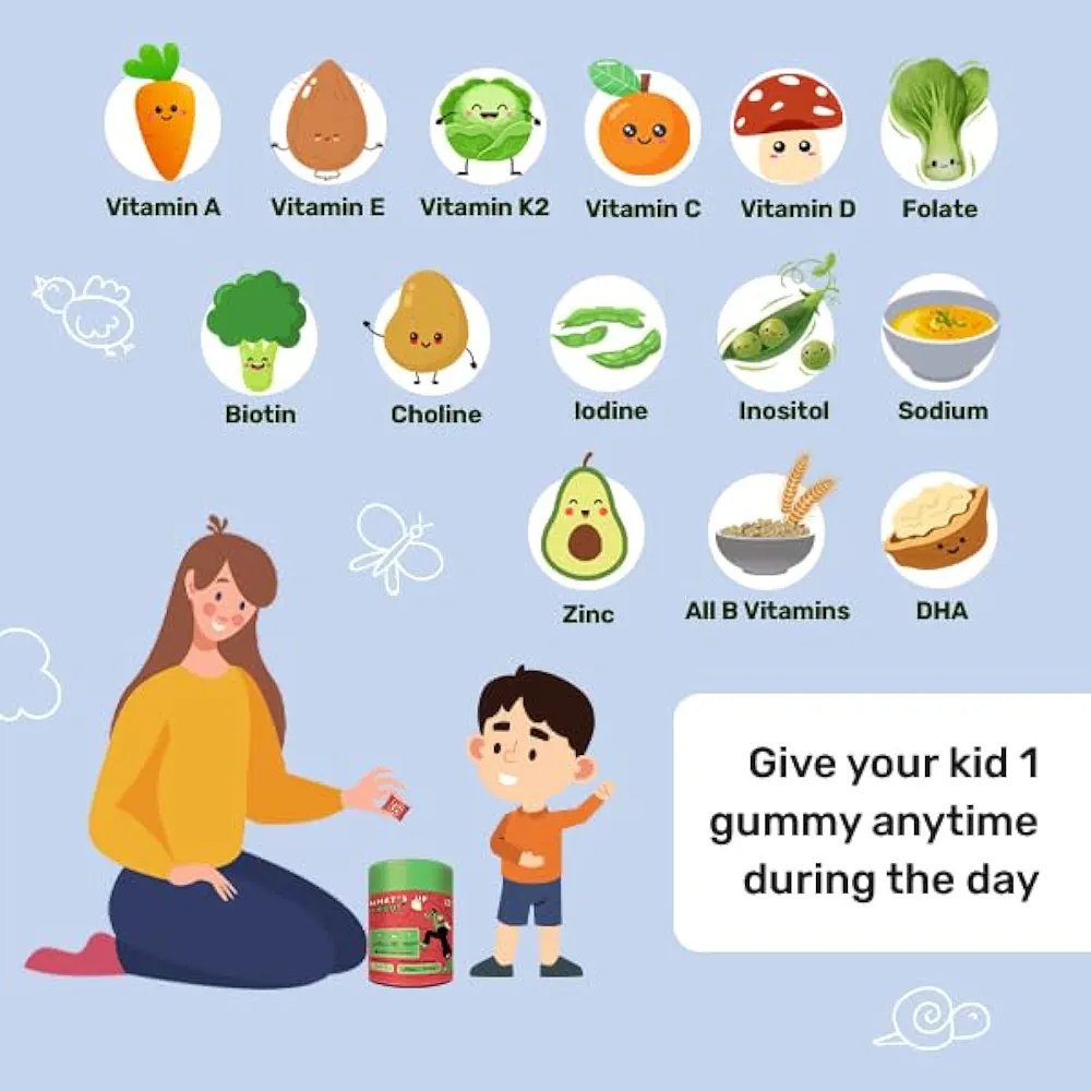 What's Up Wellness Multivitamin Gummies For Kids  –30 Days Pack (Age 5 –17 Years)