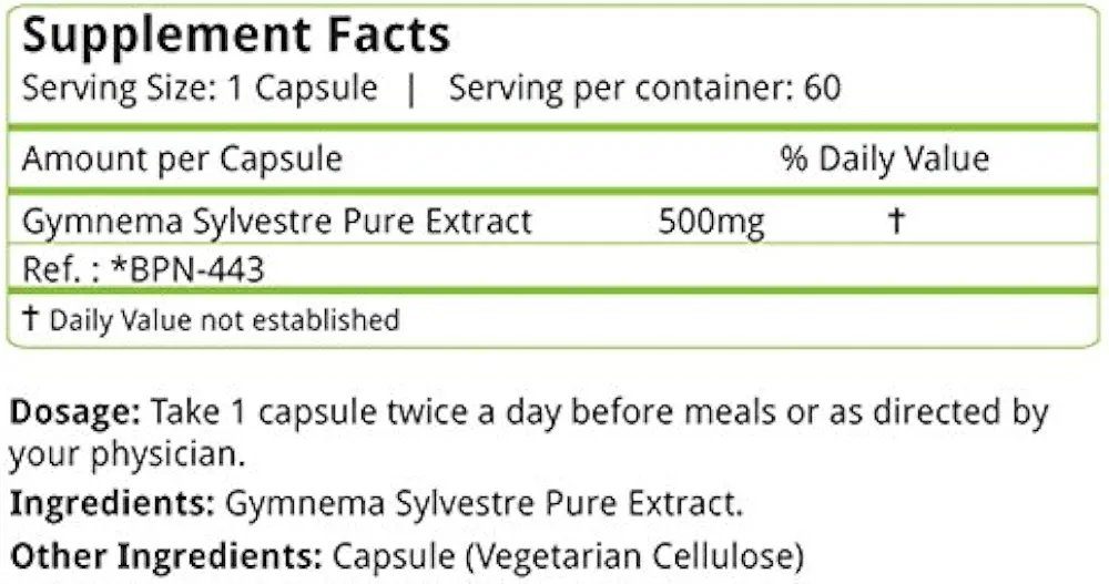 Natures Velvet Lifecare Gymnema Sylvestre Pure Extract 500 mg, 60 Veggie Capsules