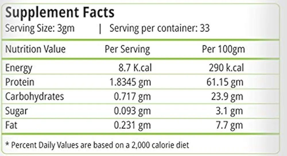 Natures Velvet Lifecare Spirulina Powder, 100 gms