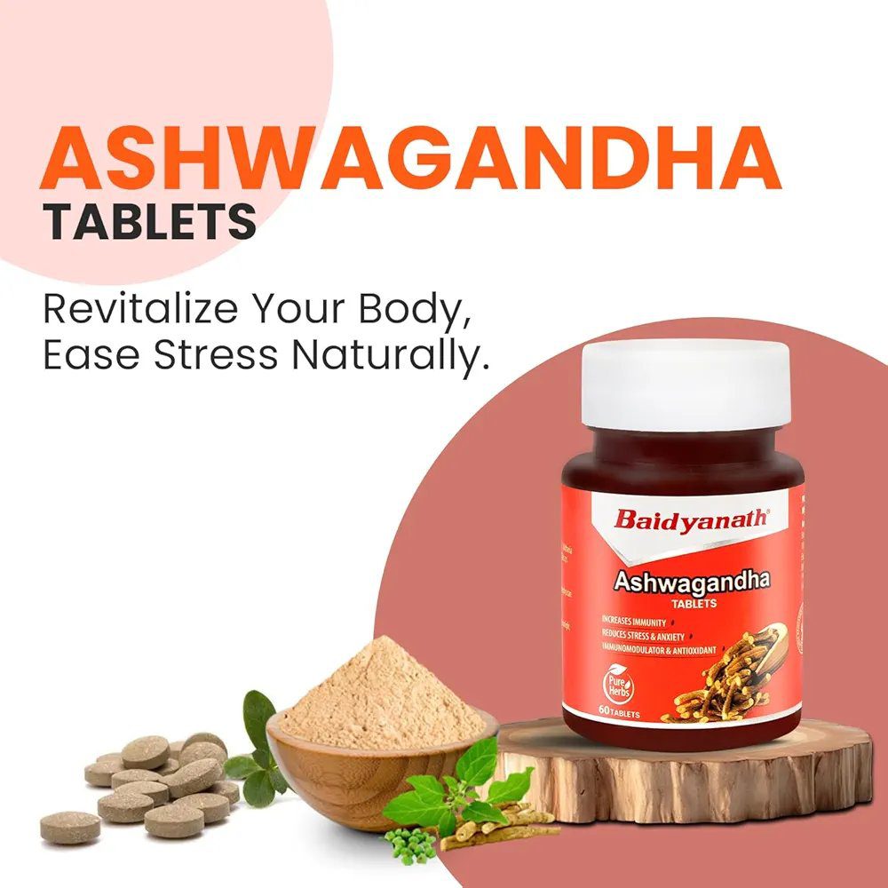 Baidyanath Ashwagandha 60 Tablets (Pack of 1)