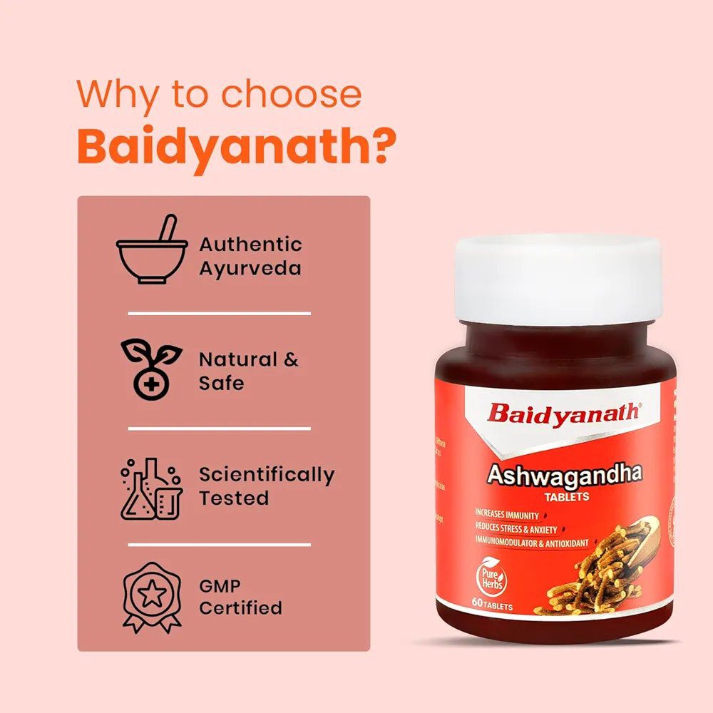 Baidyanath Ashwagandha 60 Tablets (Pack of 1)