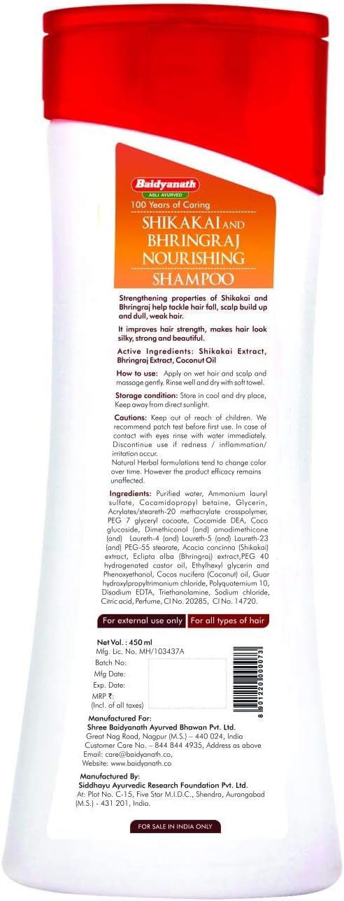 Baidyanath Asli Ayurved Shikakai and Bhringraj Nourishing Shampoo - 450 Ml