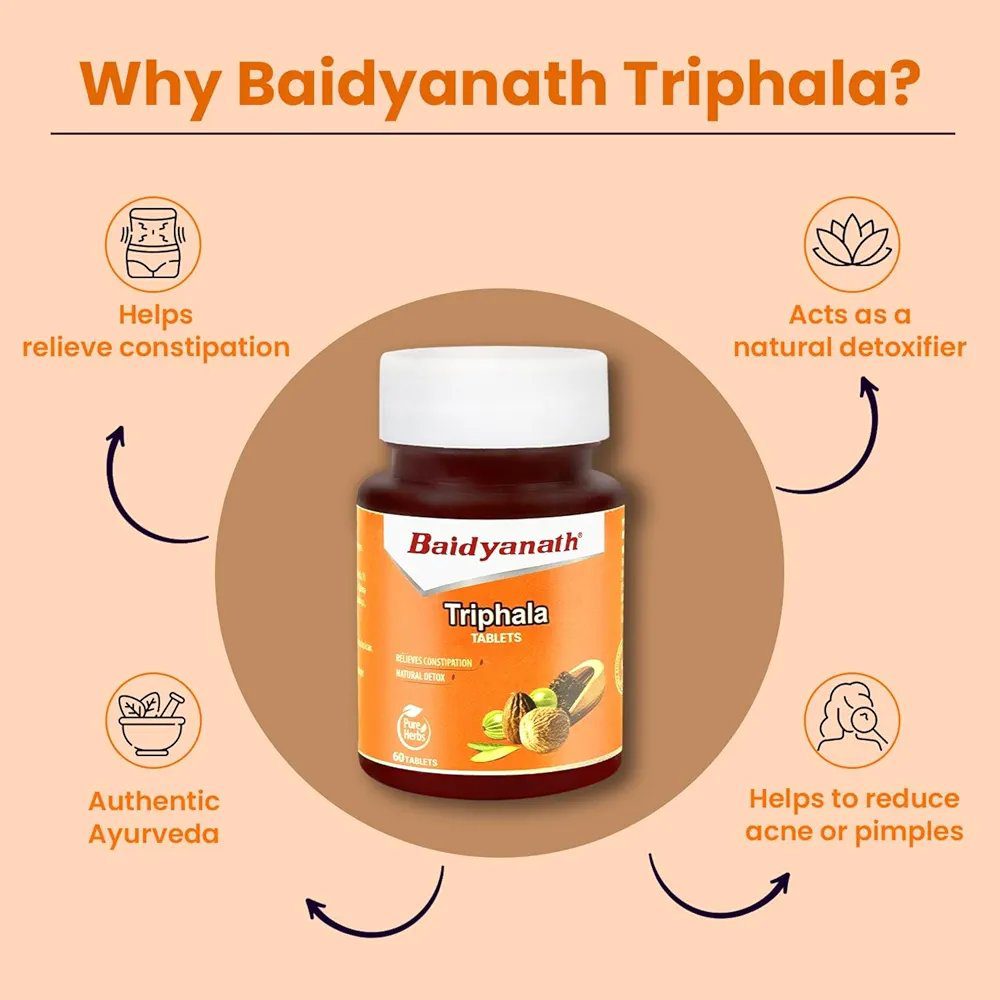 Baidyanath Triphala 60 Tablets (Pack of 1)