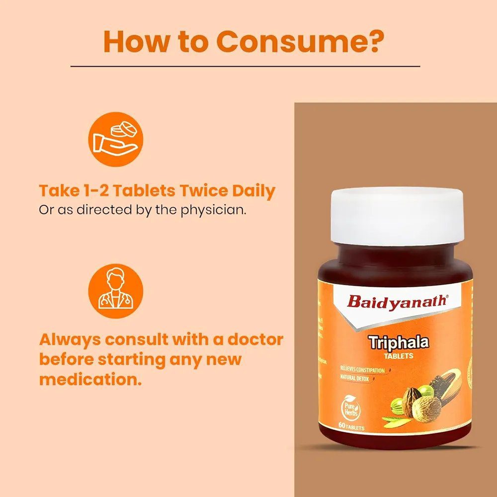Baidyanath Triphala 60 Tablets (Pack of 1)