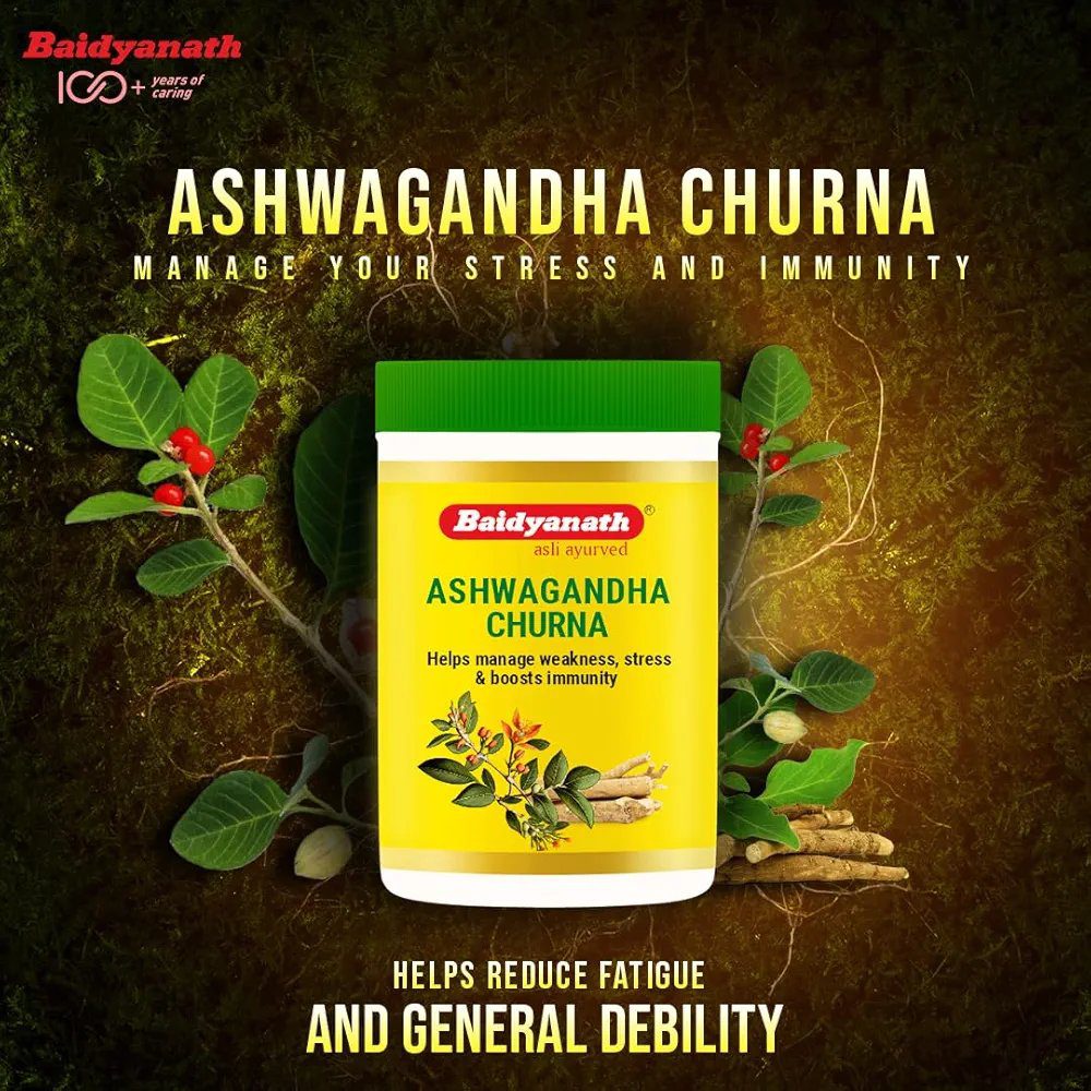 Baidyanath Asli Ayurved Ashwagandha Churna 100g(pack of 2 )
