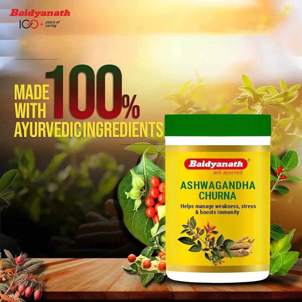 Baidyanath Asli Ayurved Ashwagandha Churna 100g(pack of 2 )