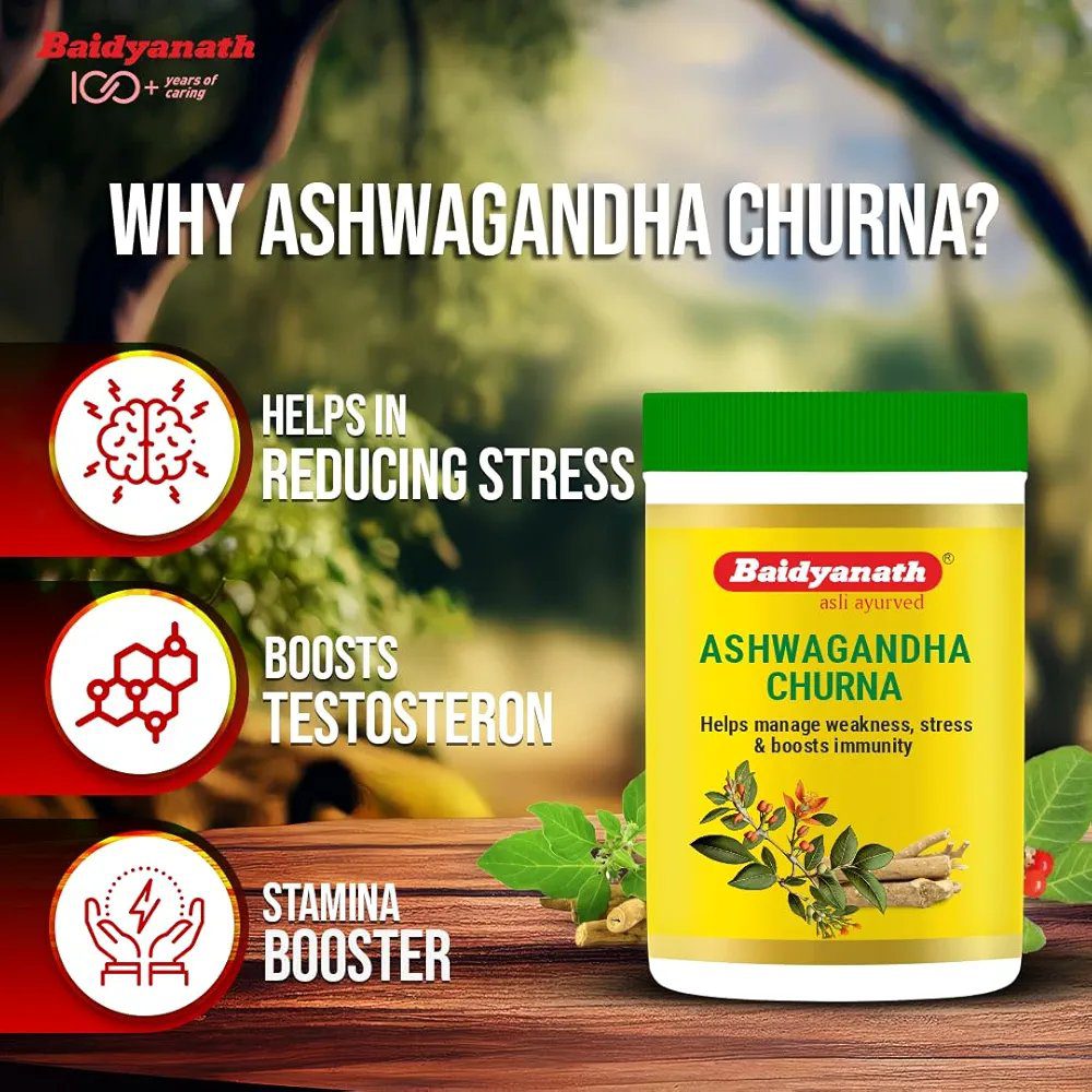 Baidyanath Asli Ayurved Ashwagandha Churna 100g(pack of 2 )