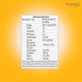 Patanjali Pure Cow Ghee Natural &amp; Healthy, 1L