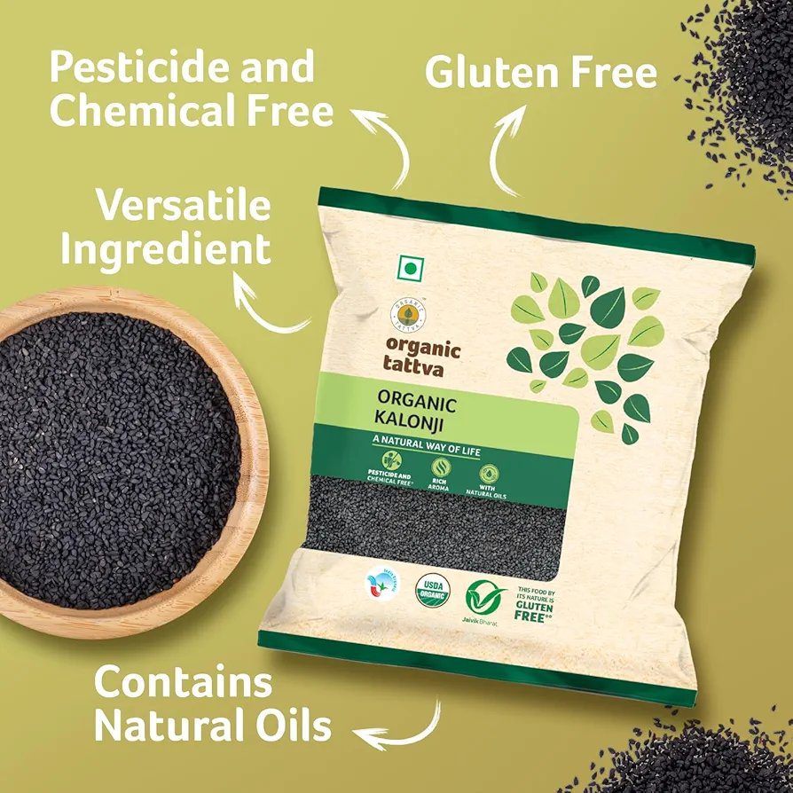 Organic Tattva 'Kalonji Seeds',  (100G, Pouch)