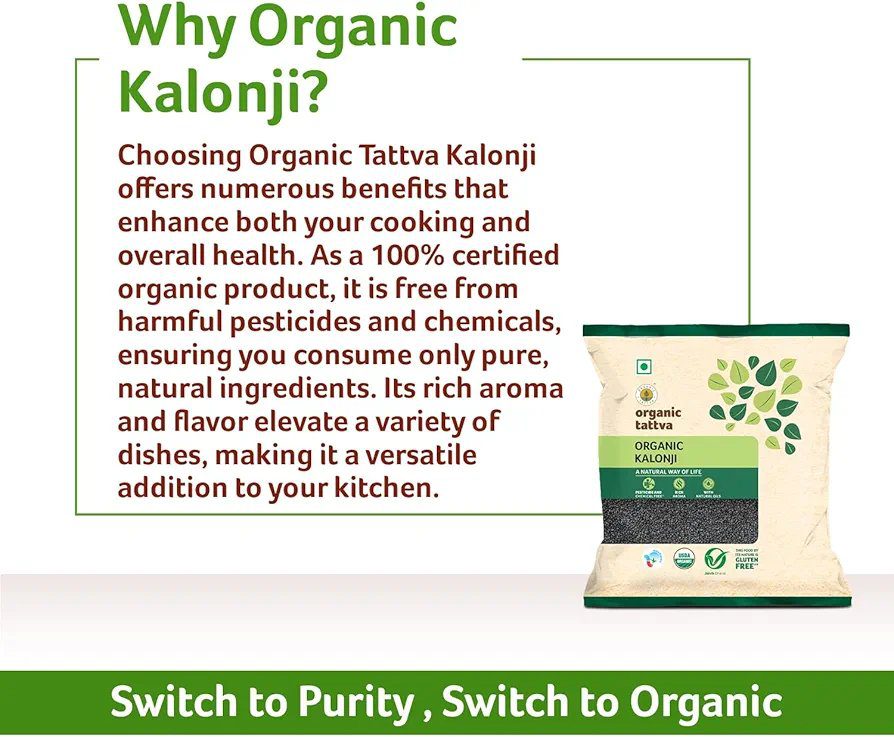 Organic Tattva 'Kalonji Seeds',  (100G, Pouch)