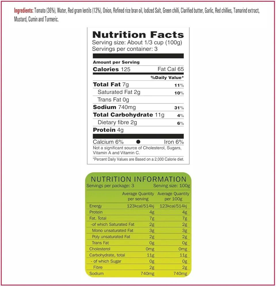 Priya Authentic Ready to Eat Tomato Dal - 300g (Pack of 2) - I Total 600gm