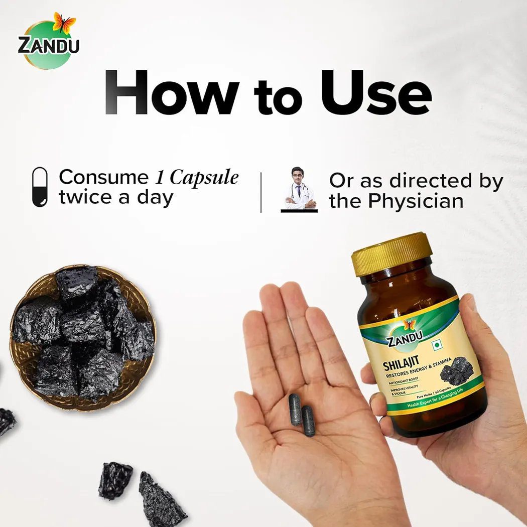 Zandu Shilajit Capsules- (60 Caps)