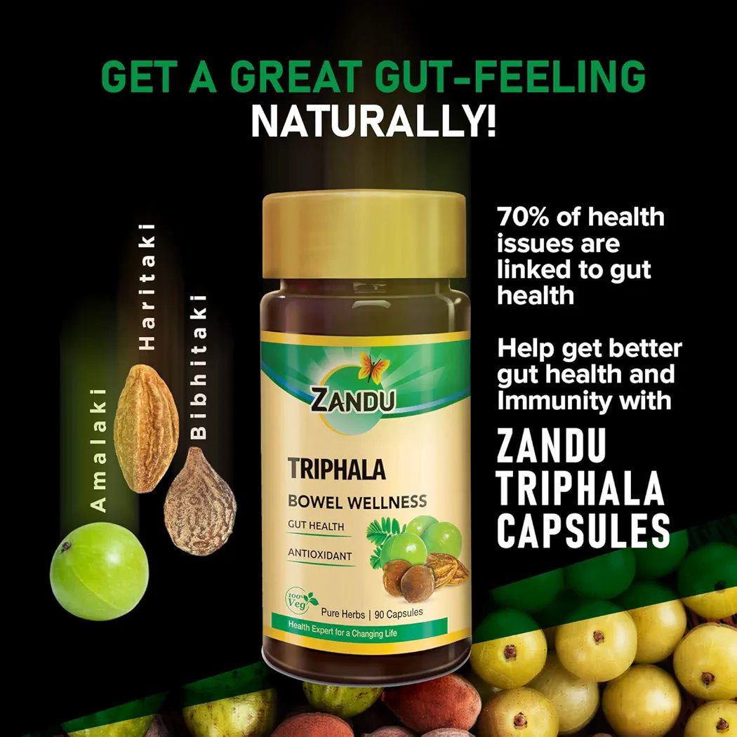 Zandu Triphala Capsules - 90 Veg Capsules