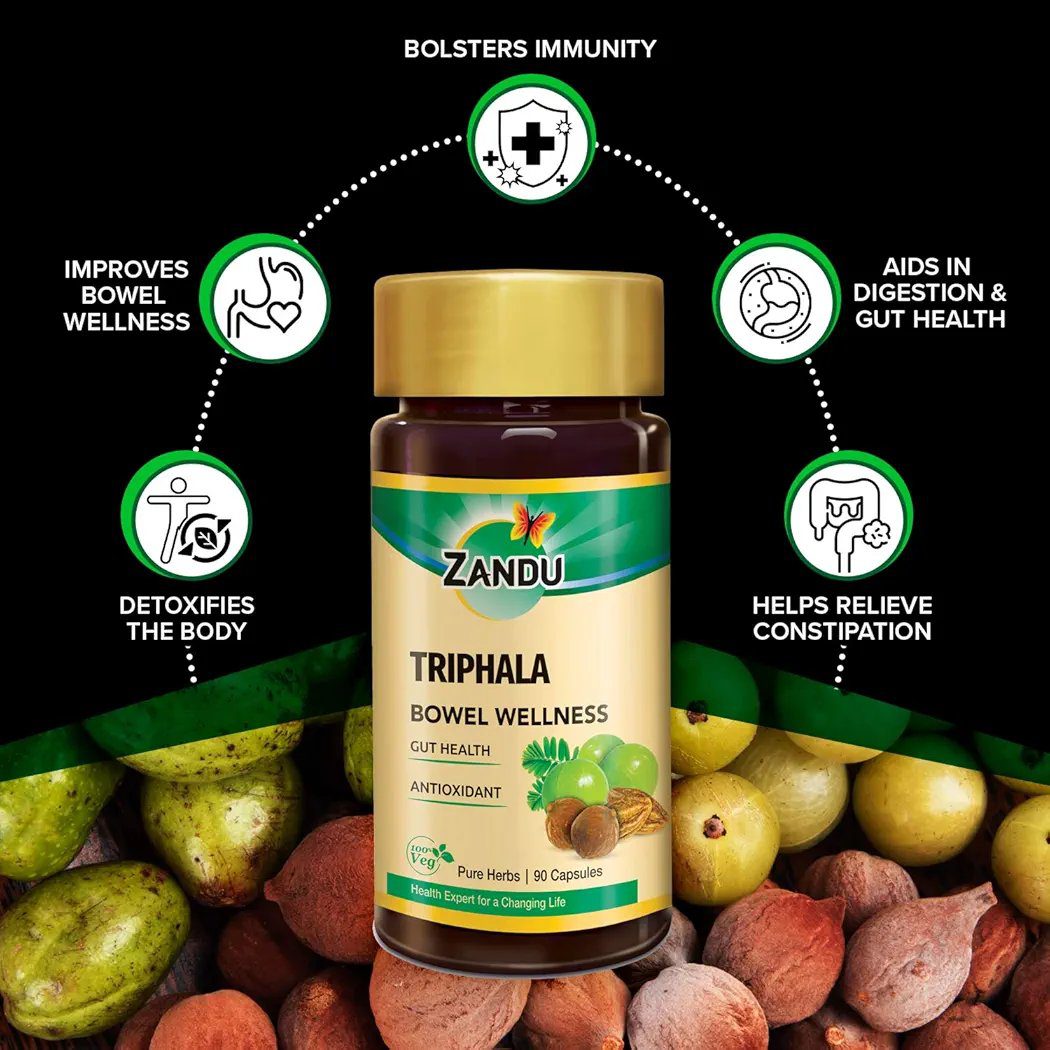 Zandu Triphala Capsules - 90 Veg Capsules