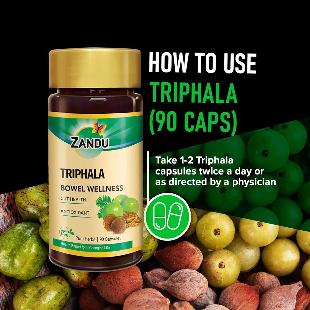Zandu Triphala Capsules - 90 Veg Capsules