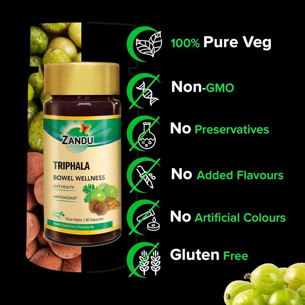 Zandu Triphala Capsules - 90 Veg Capsules