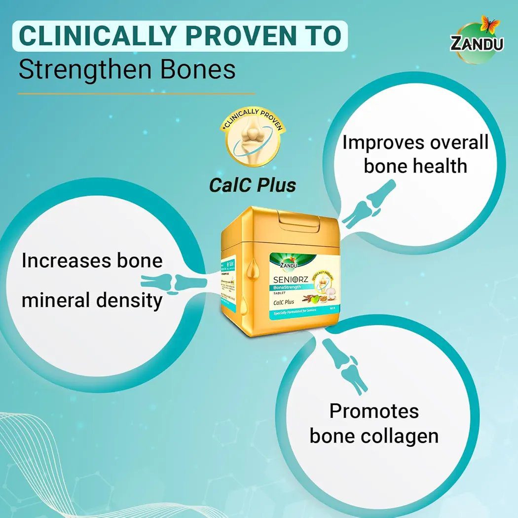 Zandu Seniorz BoneStrength Tablet, 60 Tablet