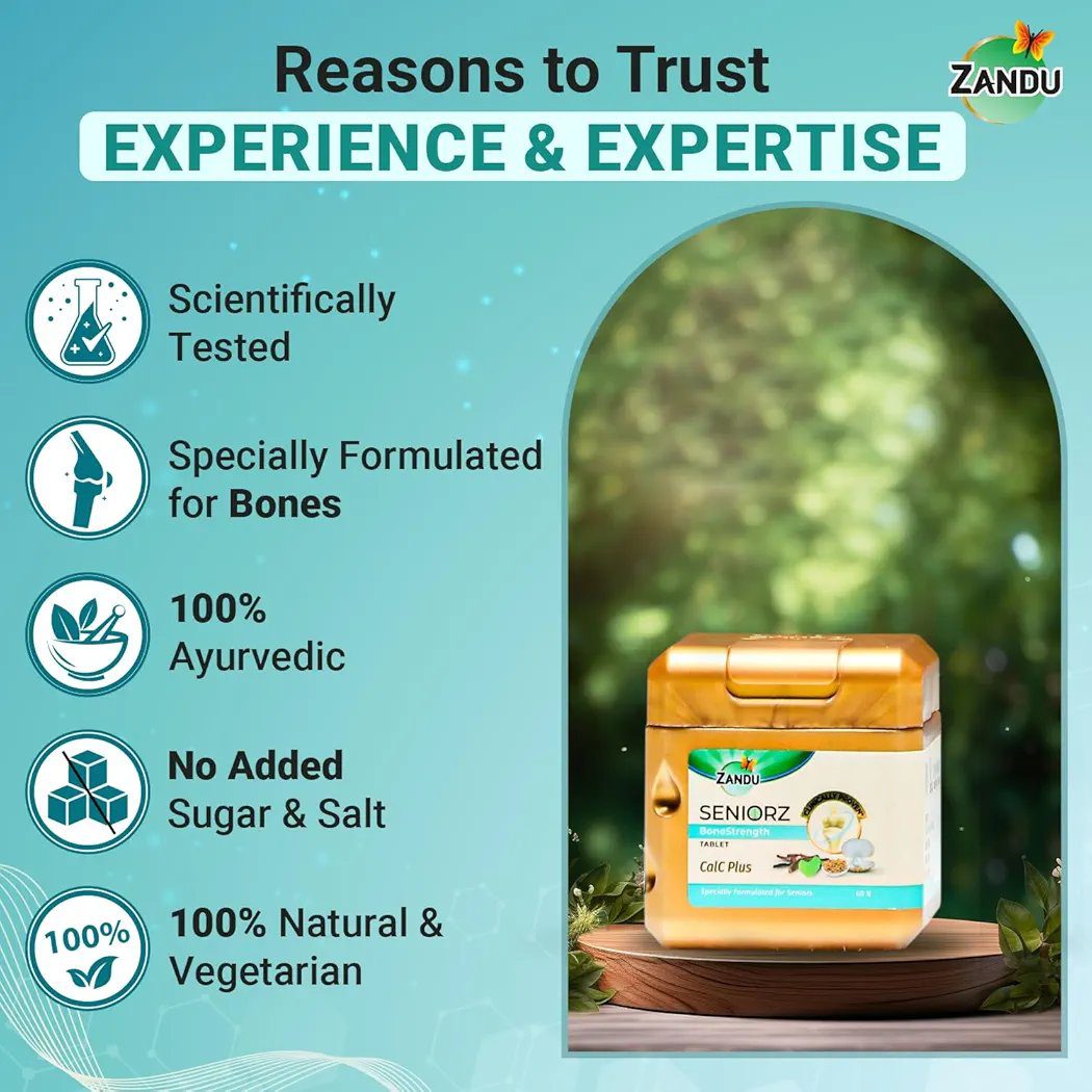 Zandu Seniorz BoneStrength Tablet, 60 Tablet