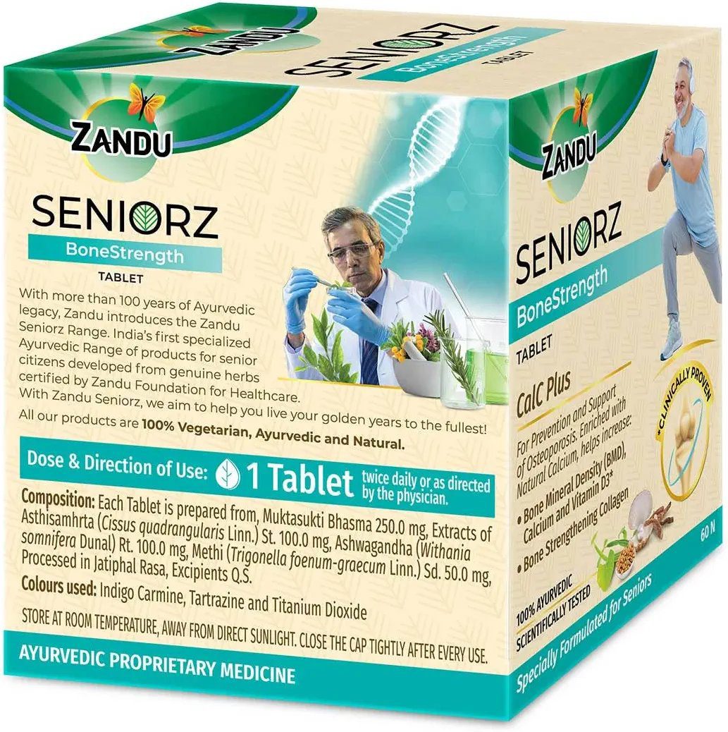 Zandu Seniorz BoneStrength Tablet, 60 Tablet