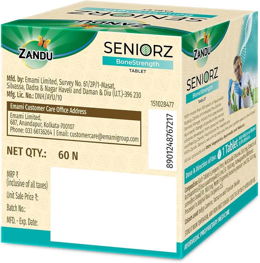 Zandu Seniorz BoneStrength Tablet, 60 Tablet