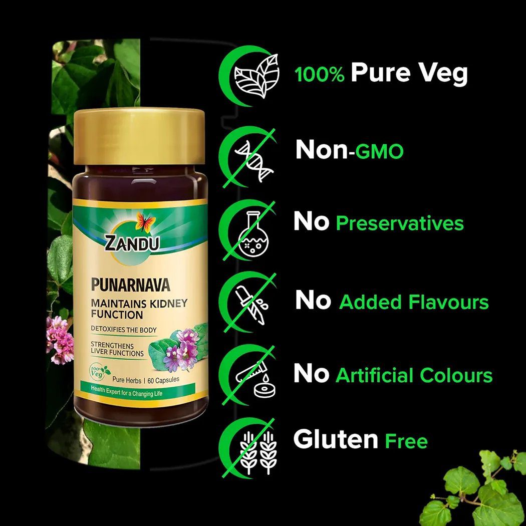 Zandu Punarnava Capsules - 60 Veg capsules