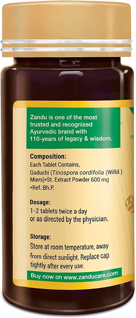 Zandu Giloy Tablets with 100% Pure Giloy Extract  (60 Tabs)