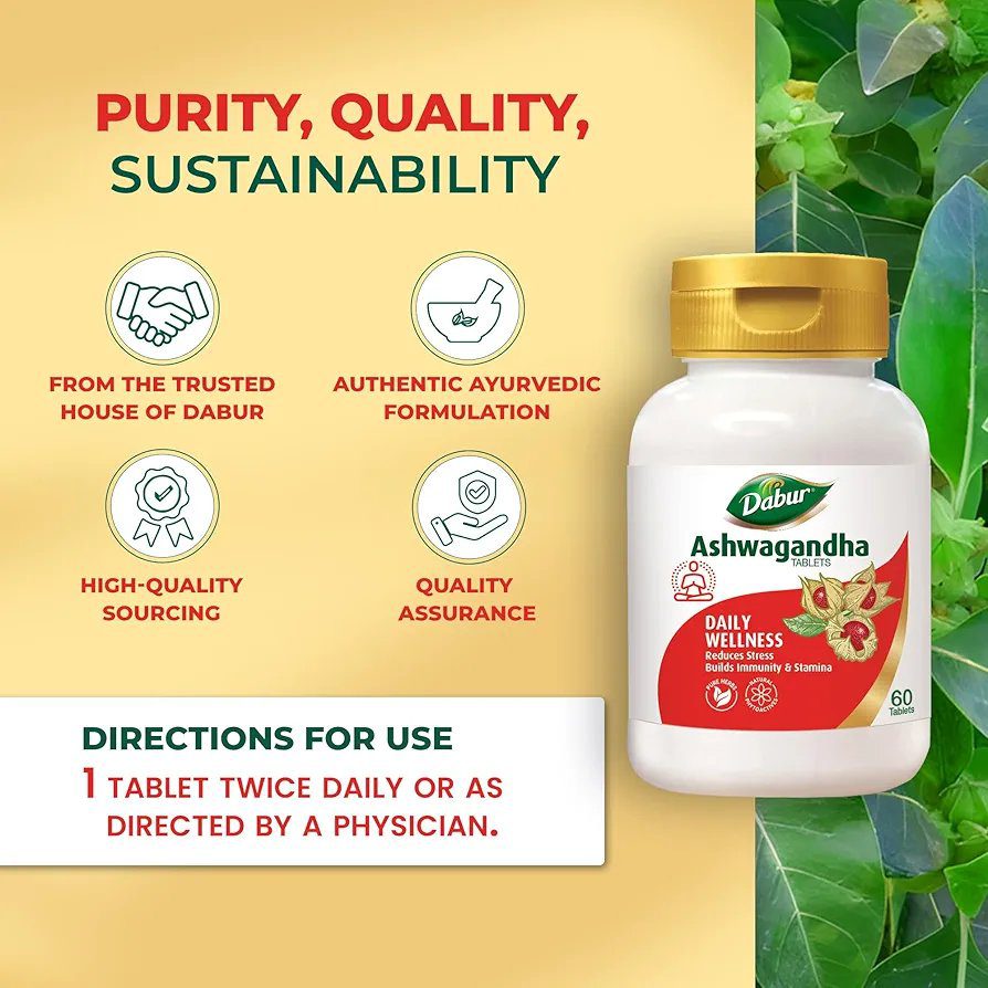 Dabur Ashwagandha Tablets - 60 tabs